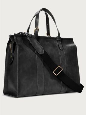 Shinola Large Sibley Satchel Classic Black Leather Men's Tote Bag
